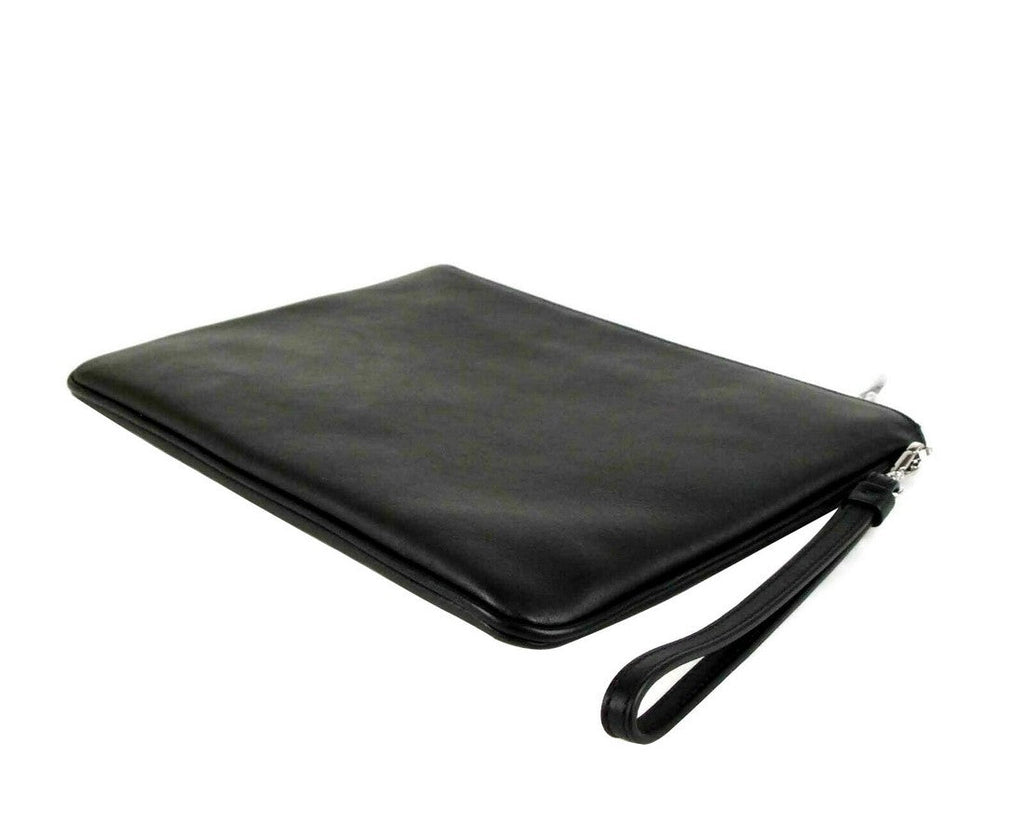 MCM Black Nappa Leather Studded Robert Wristlet Zip Pouch