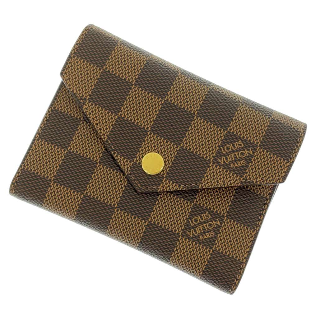 LOUIS VUITTON Portefeuille Victorine RedN41659 Damier Ebene Canvas