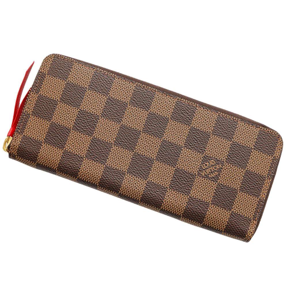 LOUIS VUITTON Portefeuille Clemence CeriseN60534 Damier Ebene Canvas