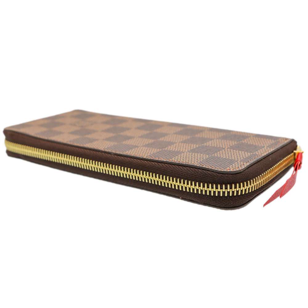LOUIS VUITTON Portefeuille Clemence CeriseN60534 Damier Ebene Canvas