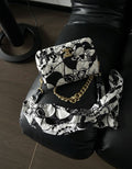 Chanel black and white graffiti bag