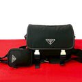 Prada Nylon Saffiano Leather Mini Shoulder Bag