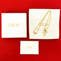 Christian Dior CD Logo Rhinestone Necklace