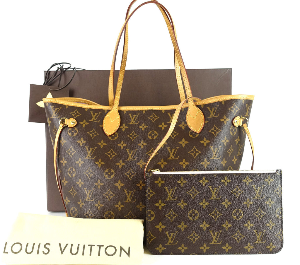Louis Vuitto Neverfull MM Monogram Canvas Tote Bag with Pochette