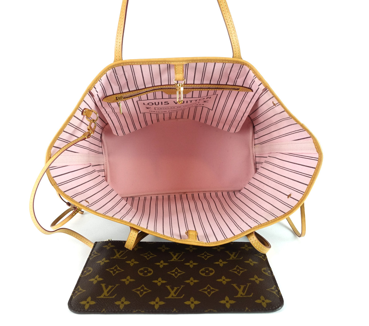Louis Vuitto Neverfull MM Monogram Canvas Tote Bag with Pochette