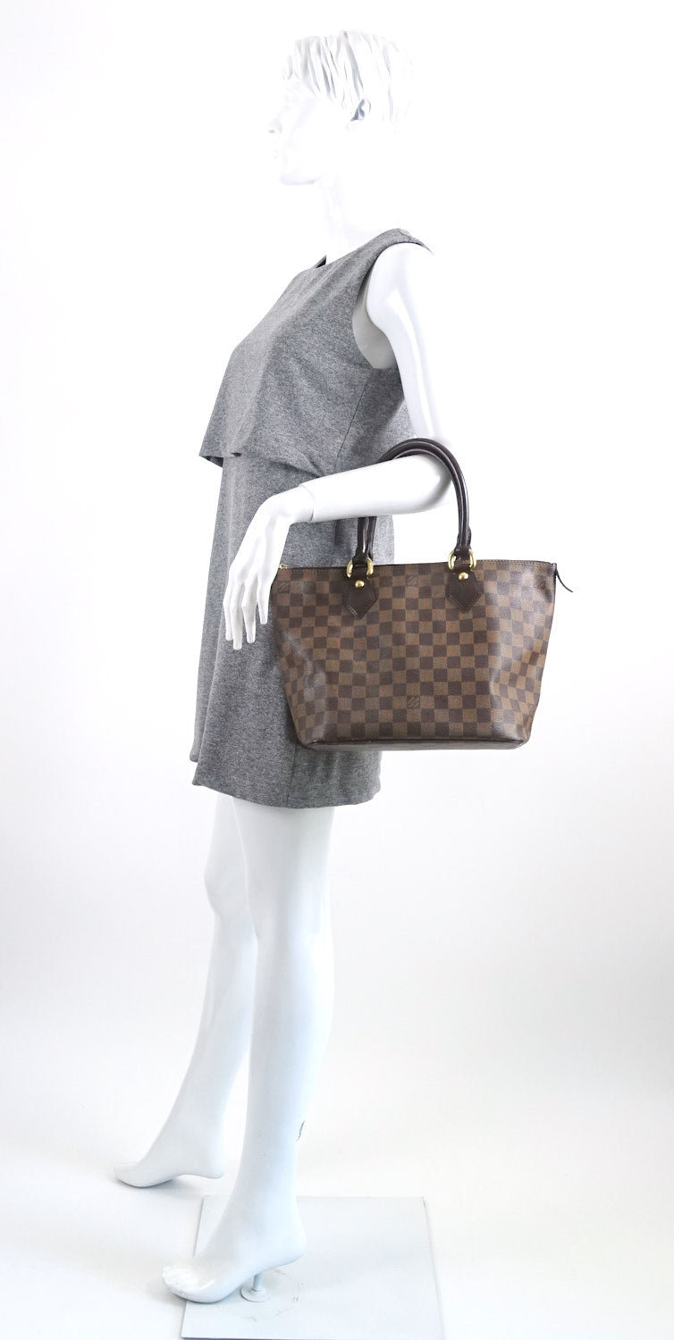 Louis Vuitto Saleya PM Damier Ebene Canvas Tote Bag