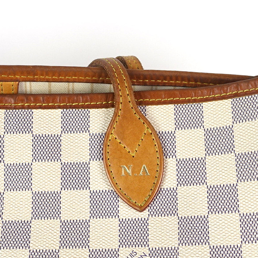 Louis Vuitto Neverfull GM Damier Azur Canvas Tote Bag with Pouch