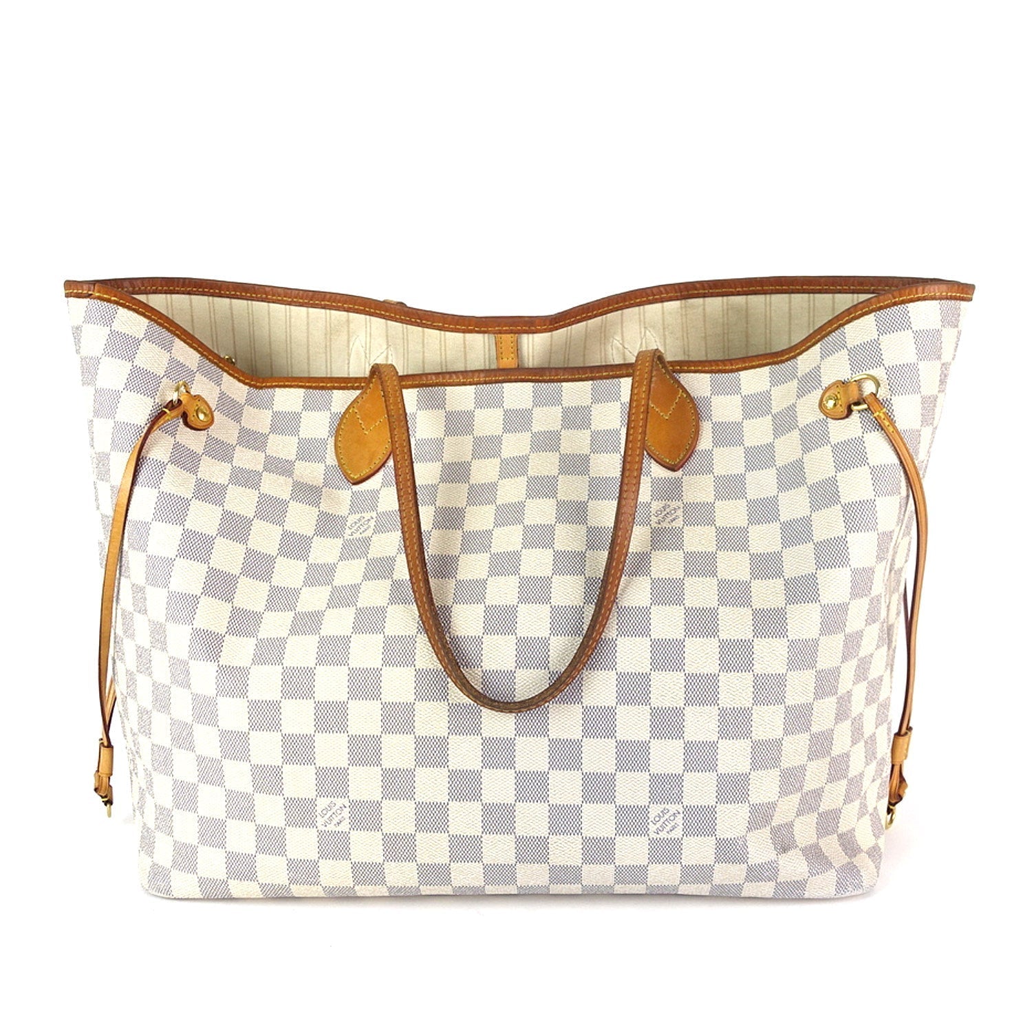 Louis Vuitto Neverfull GM Damier Azur Canvas Tote Bag with Pouch