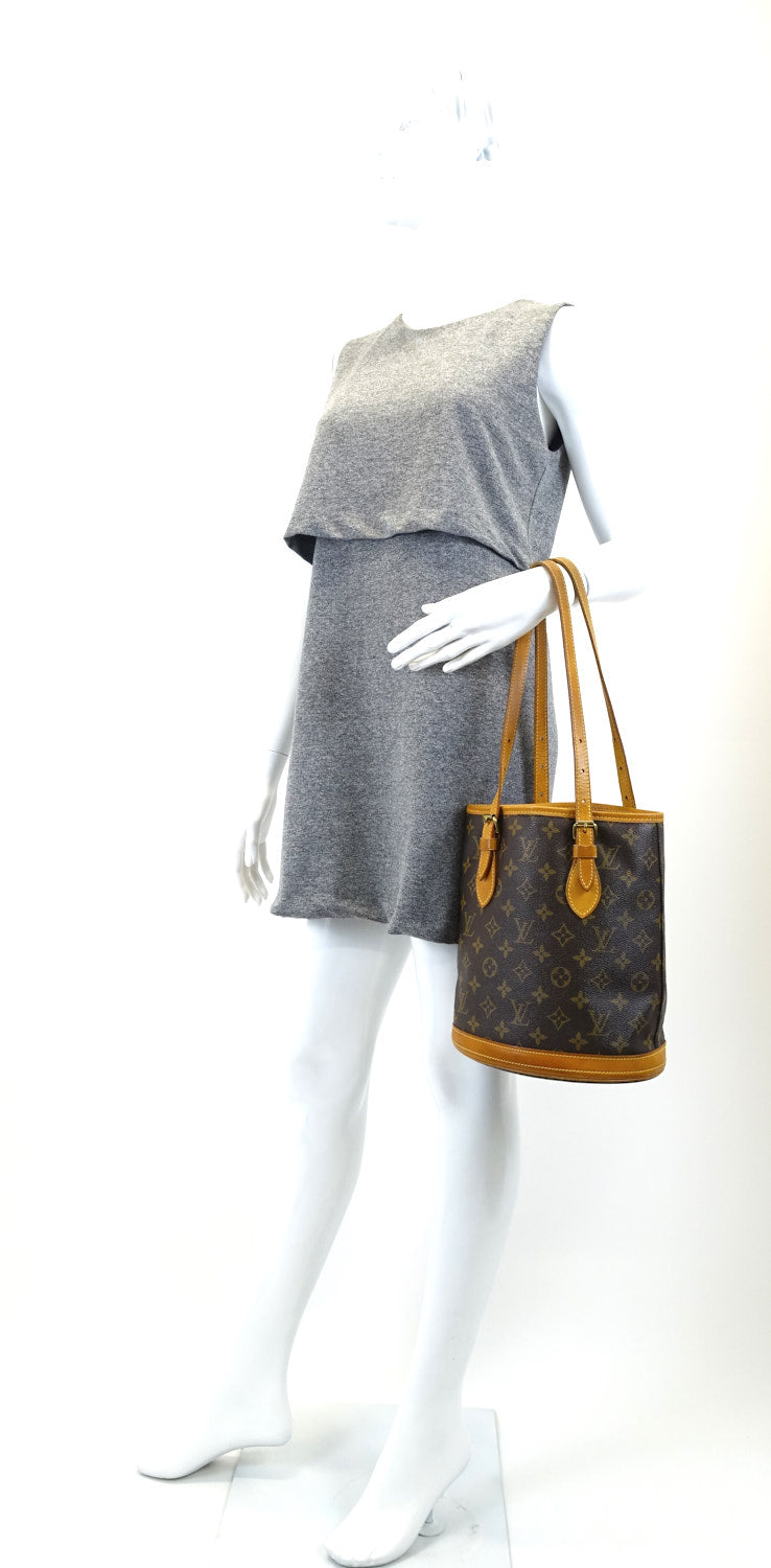 Louis Vuitto Petit Bucket Monogram Canvas Tote Bag