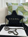 Chanel 24C black satin star bag