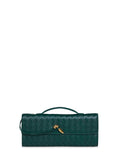 Bottega Veneta Women Emerald Green Andiamo Clutch Top Handle Clutch Bag