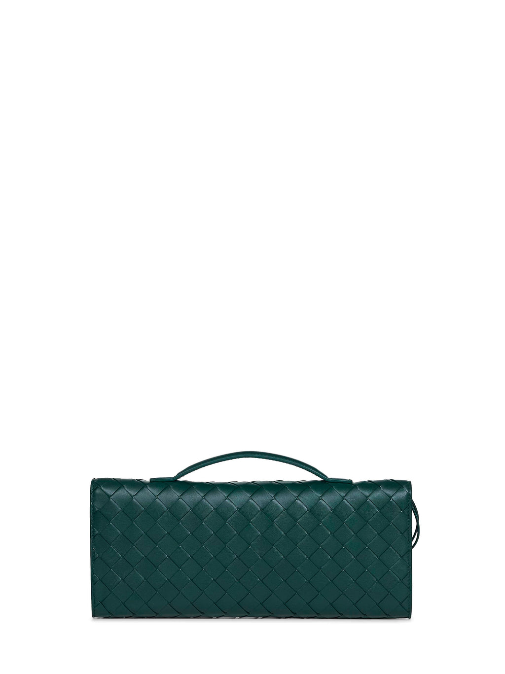 Bottega Veneta Women Emerald Green Andiamo Clutch Top Handle Clutch Bag
