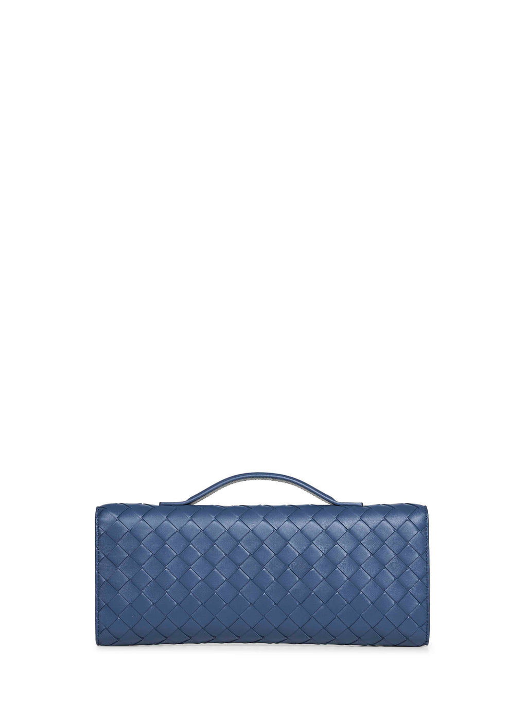 Bottega Veneta Women Blue Venezia Andiamo Clutch Top Handle Clutch Bag
