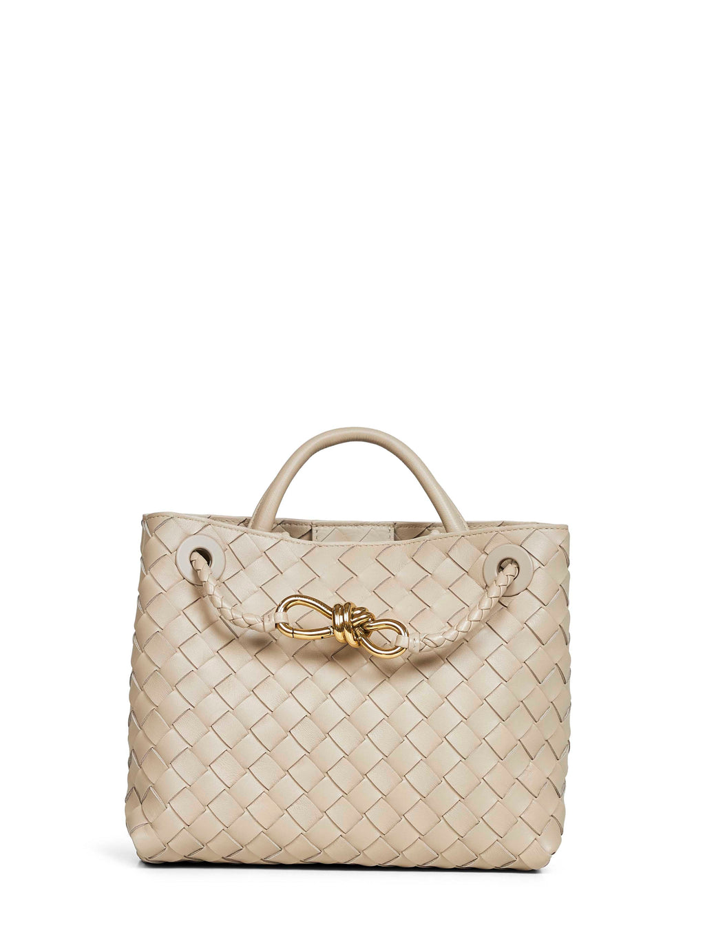 Bottega Veneta Women Ecru Small Andiamo Top Handle Bag