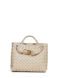 Bottega Veneta Women Ecru Small Andiamo Top Handle Bag