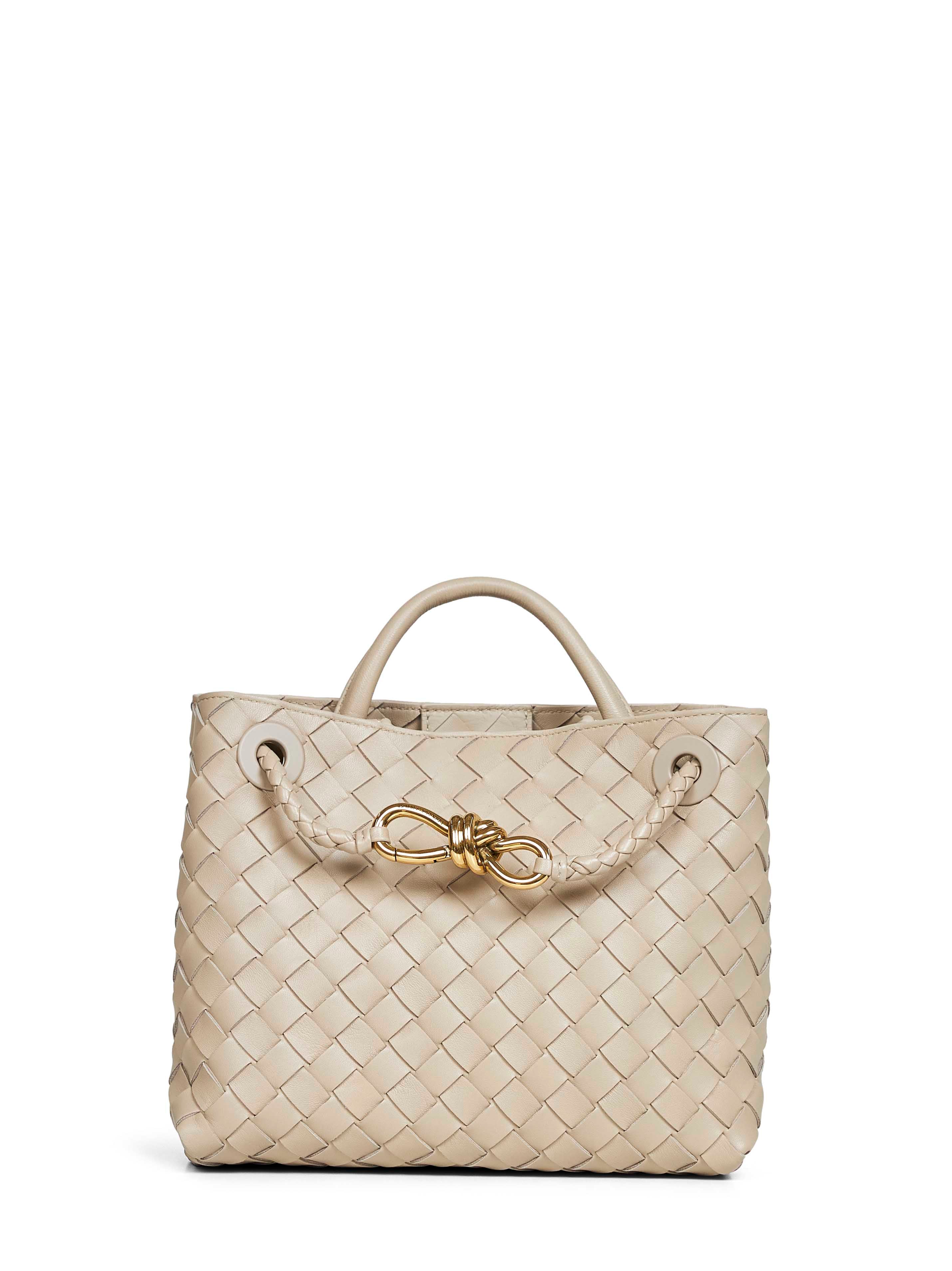 Bottega Veneta Women Ecru Small Andiamo Top Handle Bag