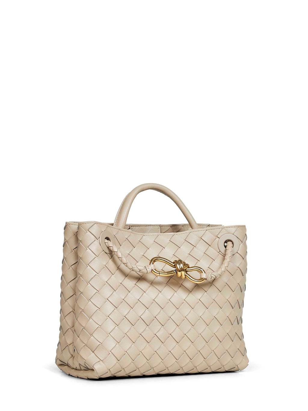 Bottega Veneta Women Ecru Small Andiamo Top Handle Bag