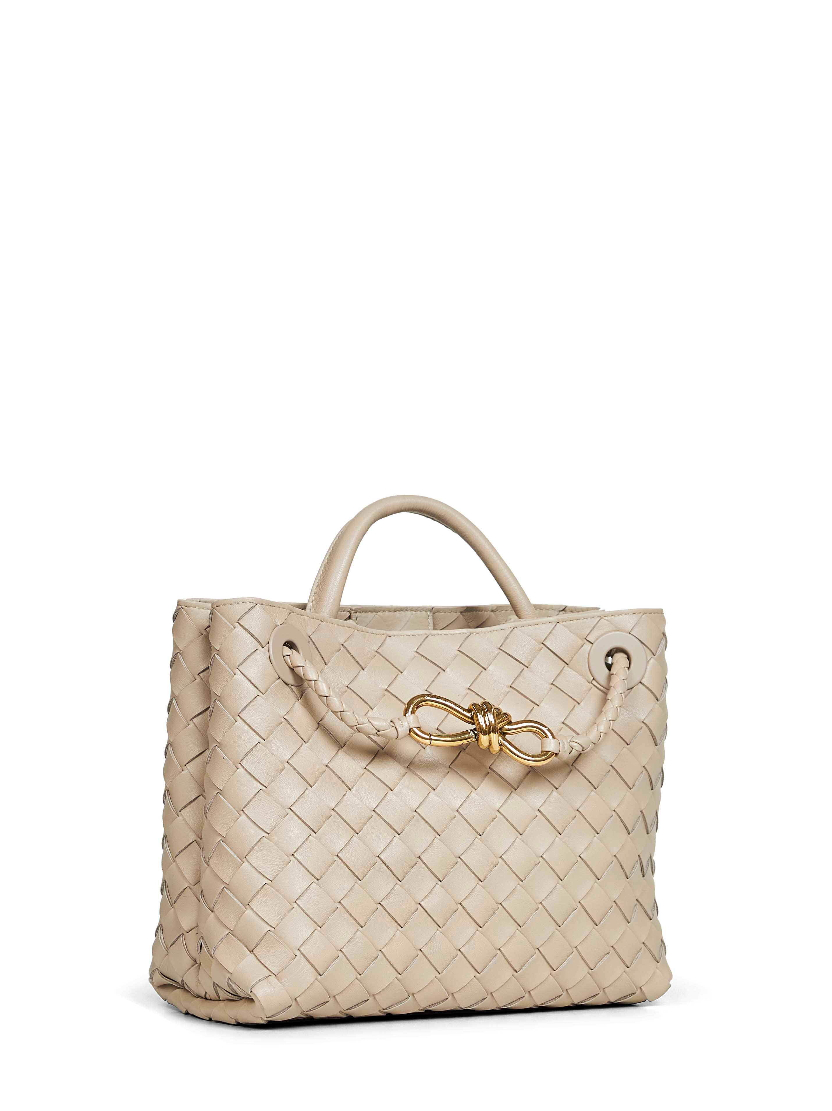Bottega Veneta Women Ecru Small Andiamo Top Handle Bag
