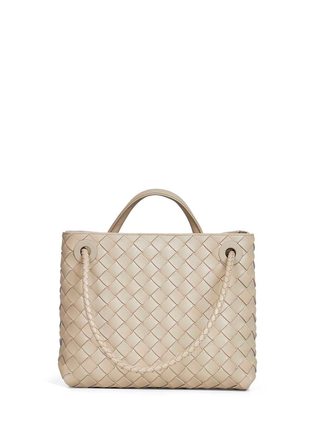 Bottega Veneta Women Ecru Small Andiamo Top Handle Bag