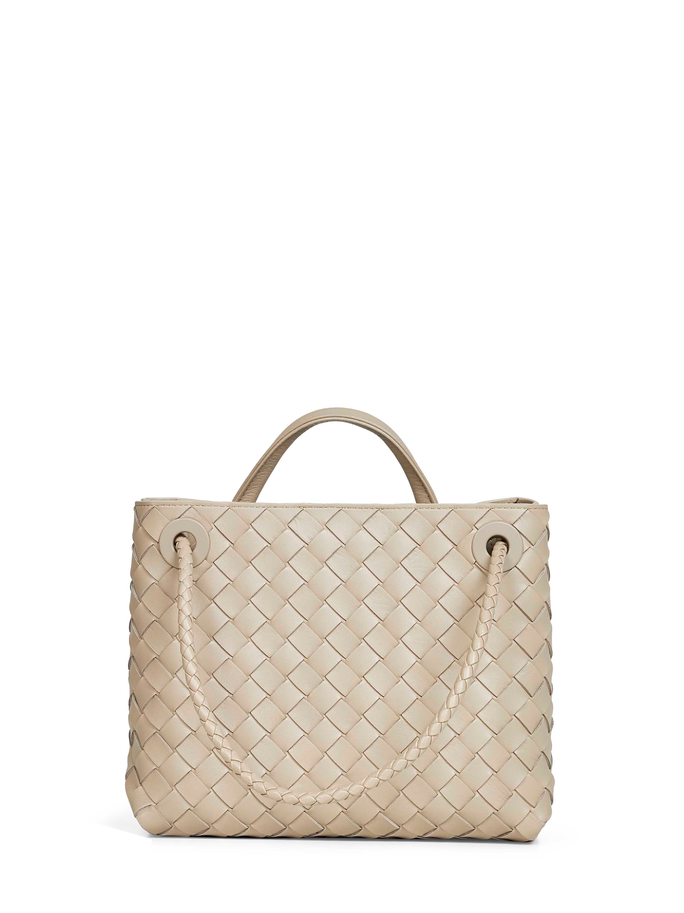 Bottega Veneta Women Ecru Small Andiamo Top Handle Bag