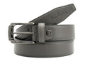 Pierre Cardin Shiny Grey Classic Black Silver D-Ring Adjustable Belt Adjustable Mens Belt-38