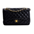 Chanel Jumbo Black Calfskin Caviar Double Flap Bag with GHW