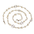 Chanel CC Five Logo Faux Pearl Crystal Gilt Necklace