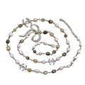 Chanel CC Faux Pearl Crystal Bow Bead Long Necklace