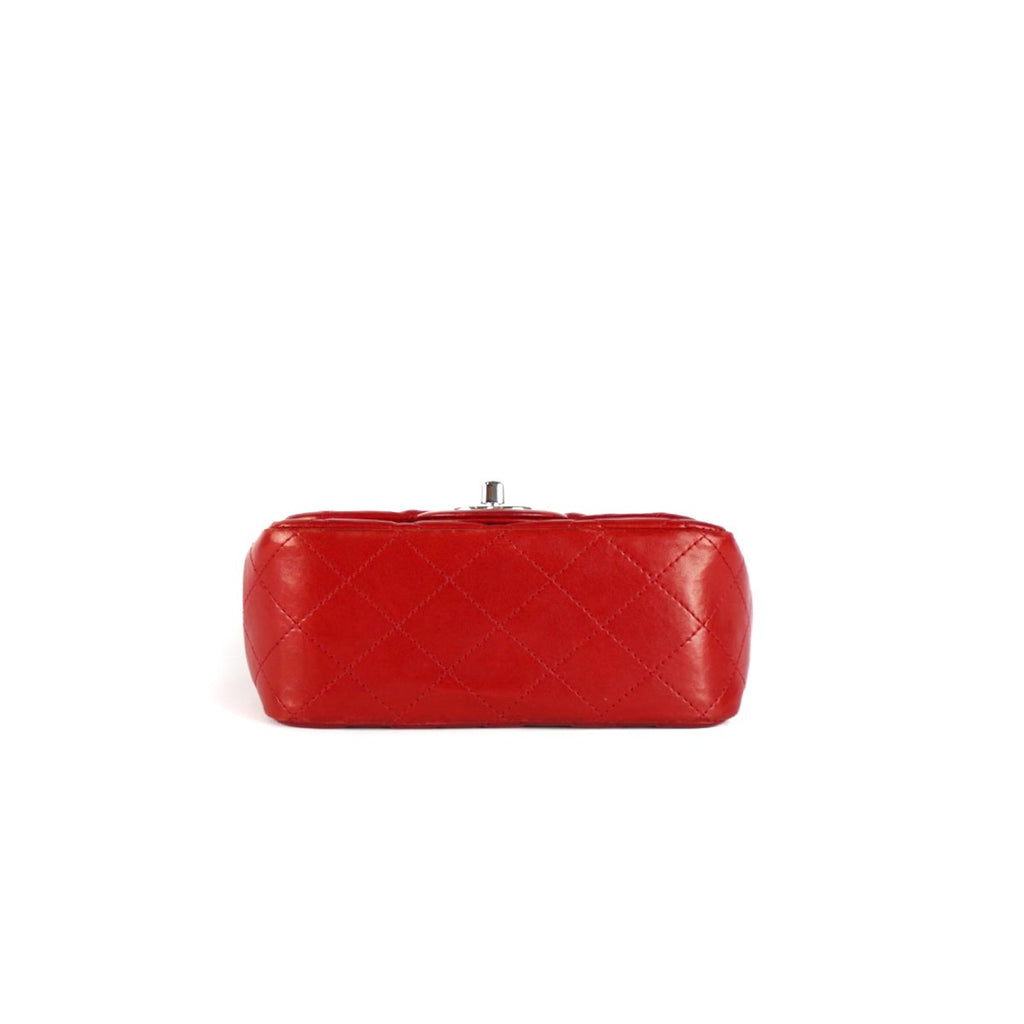 Chanel Quilted Square Mini Lambskin Red