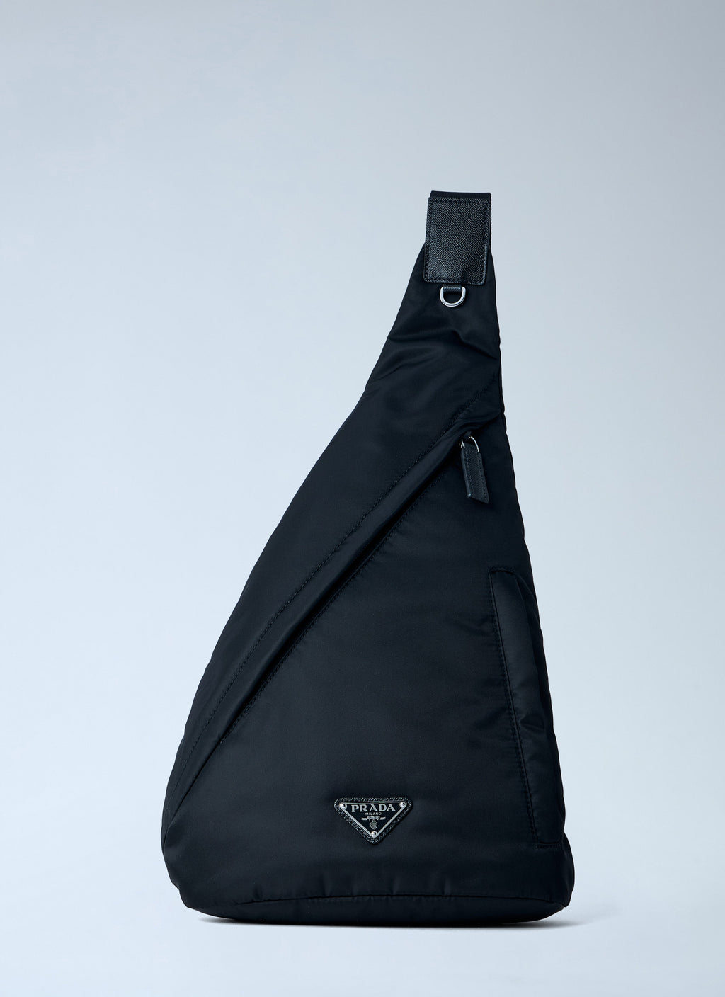 Prada Men Asymmetric Nylon Sling Bag