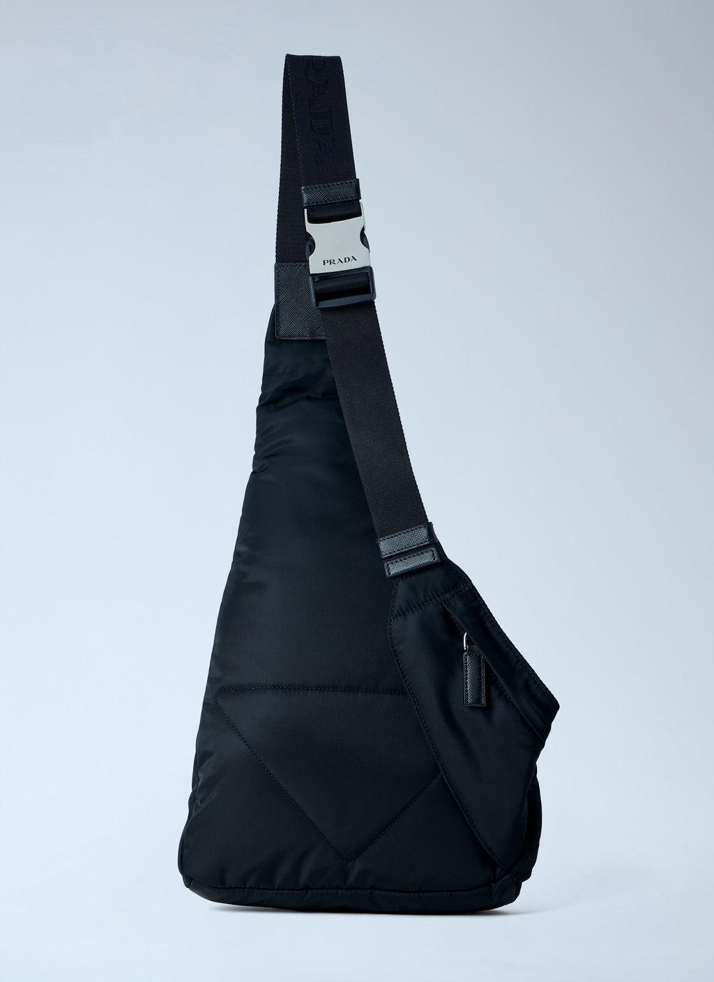 Prada Men Asymmetric Nylon Sling Bag