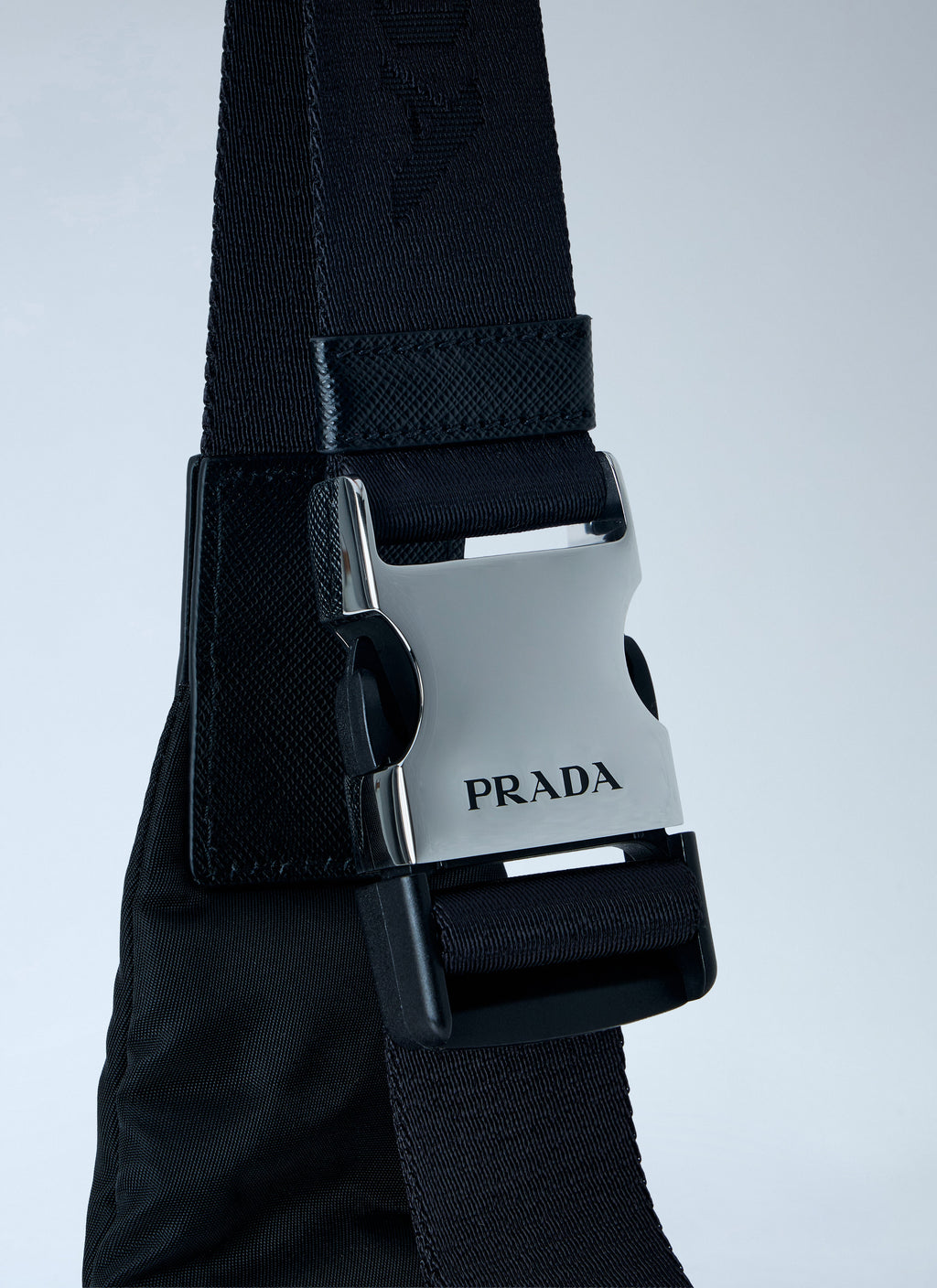 Prada Men Asymmetric Nylon Sling Bag