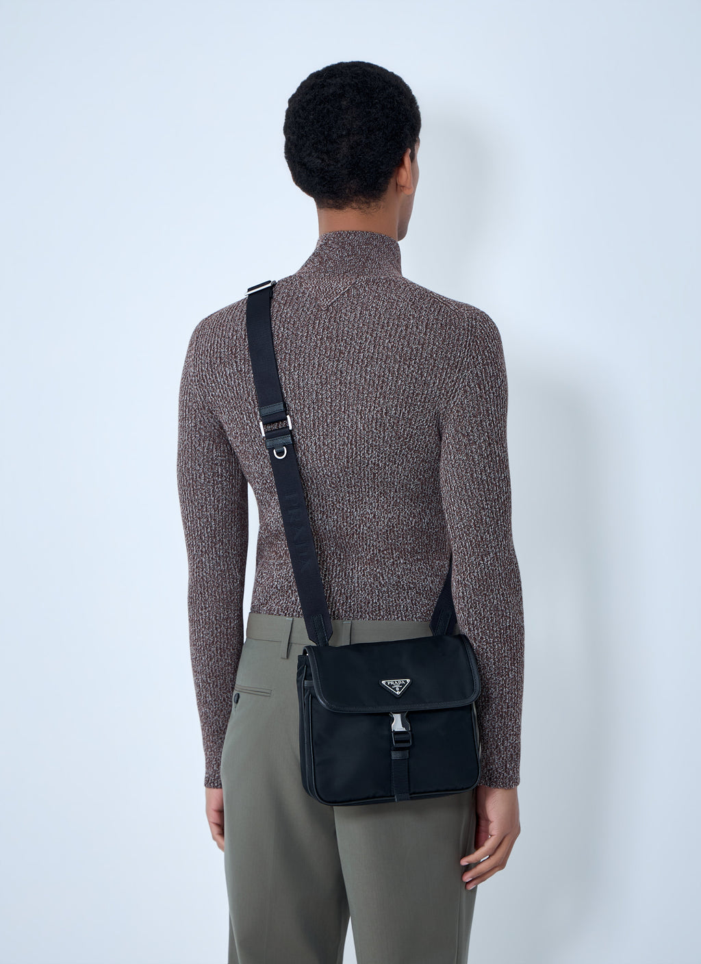 Prada Men Re-Nylon And Saffiano Leather Shoulder Bag
