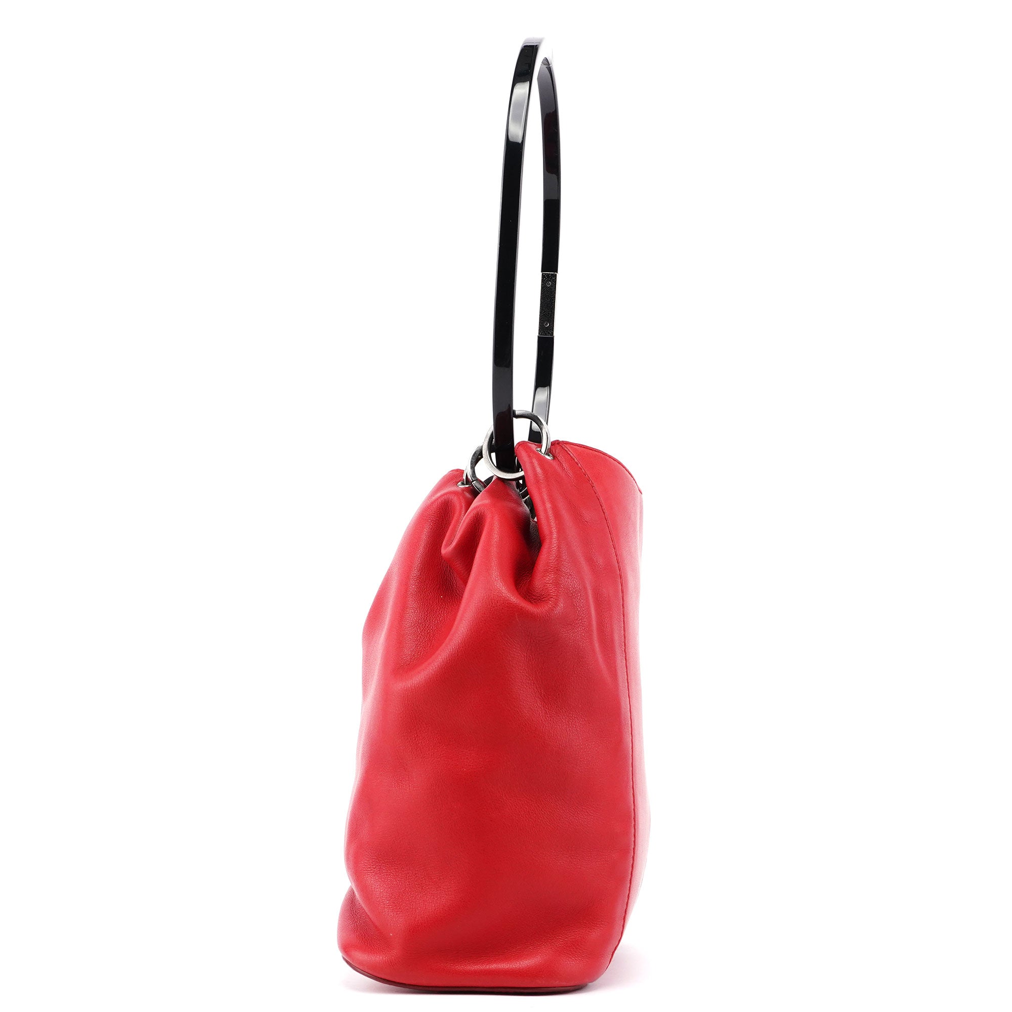 001 3750 Red Calfskin Plastic Ring Bag