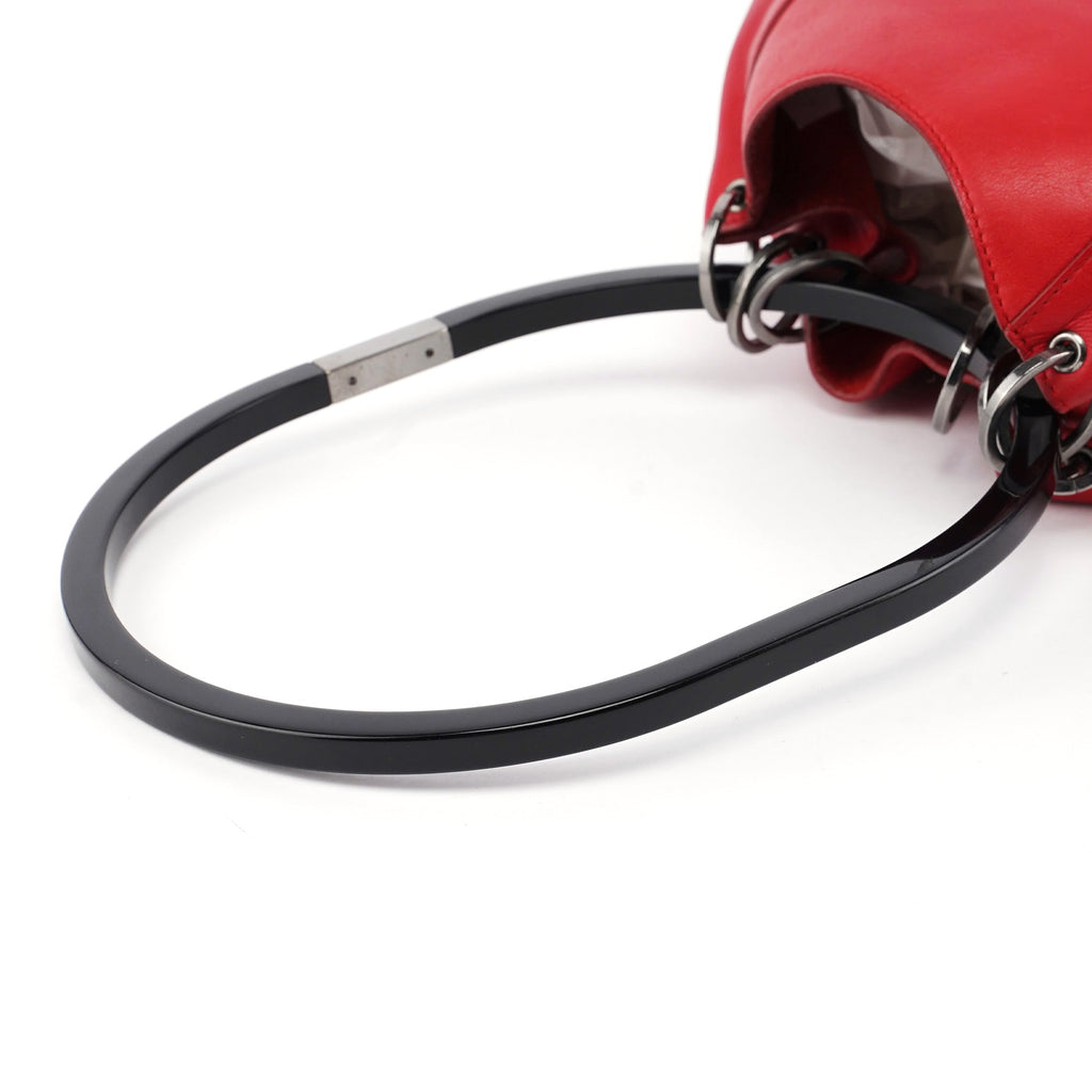 001 3750 Red Calfskin Plastic Ring Bag