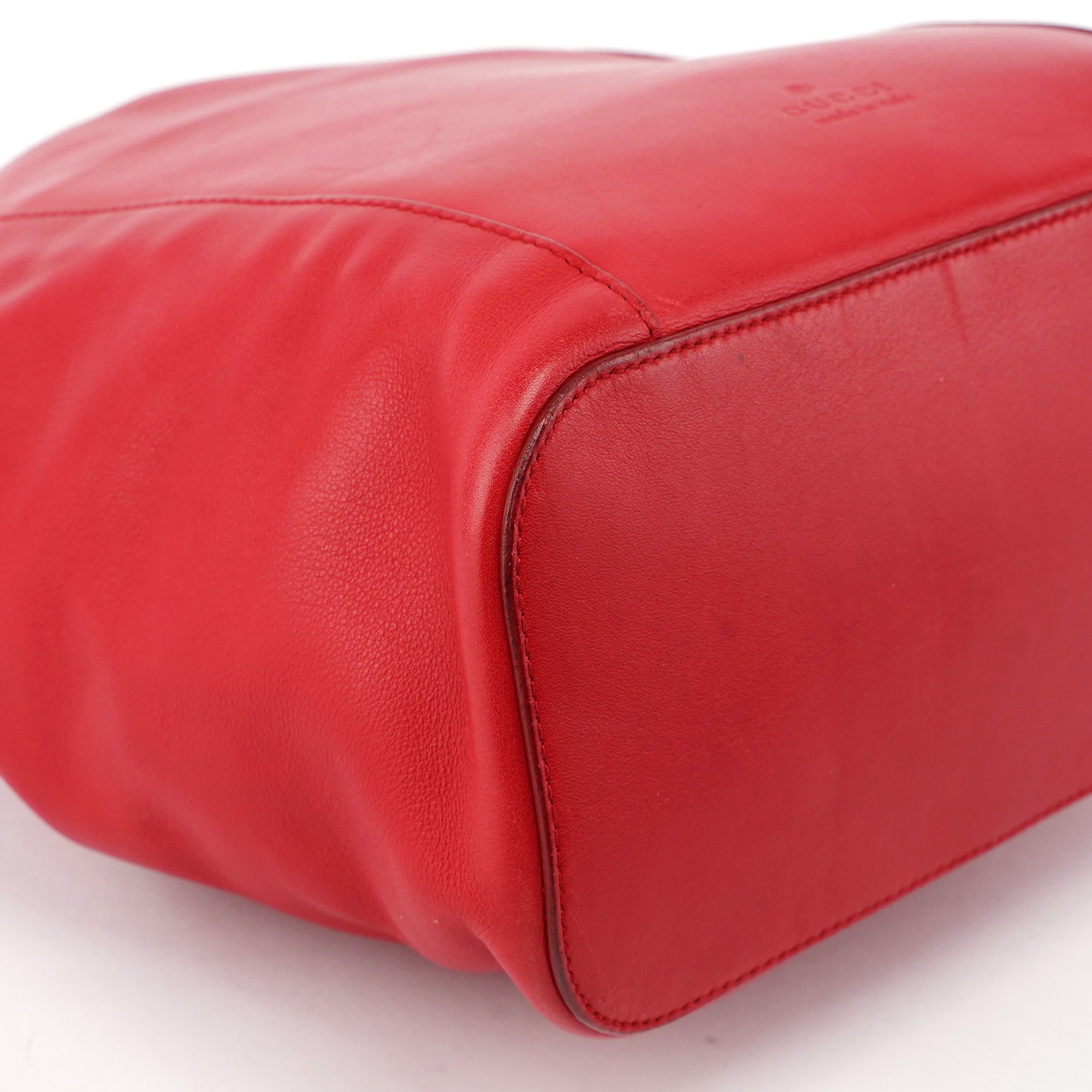 001 3750 Red Calfskin Plastic Ring Bag
