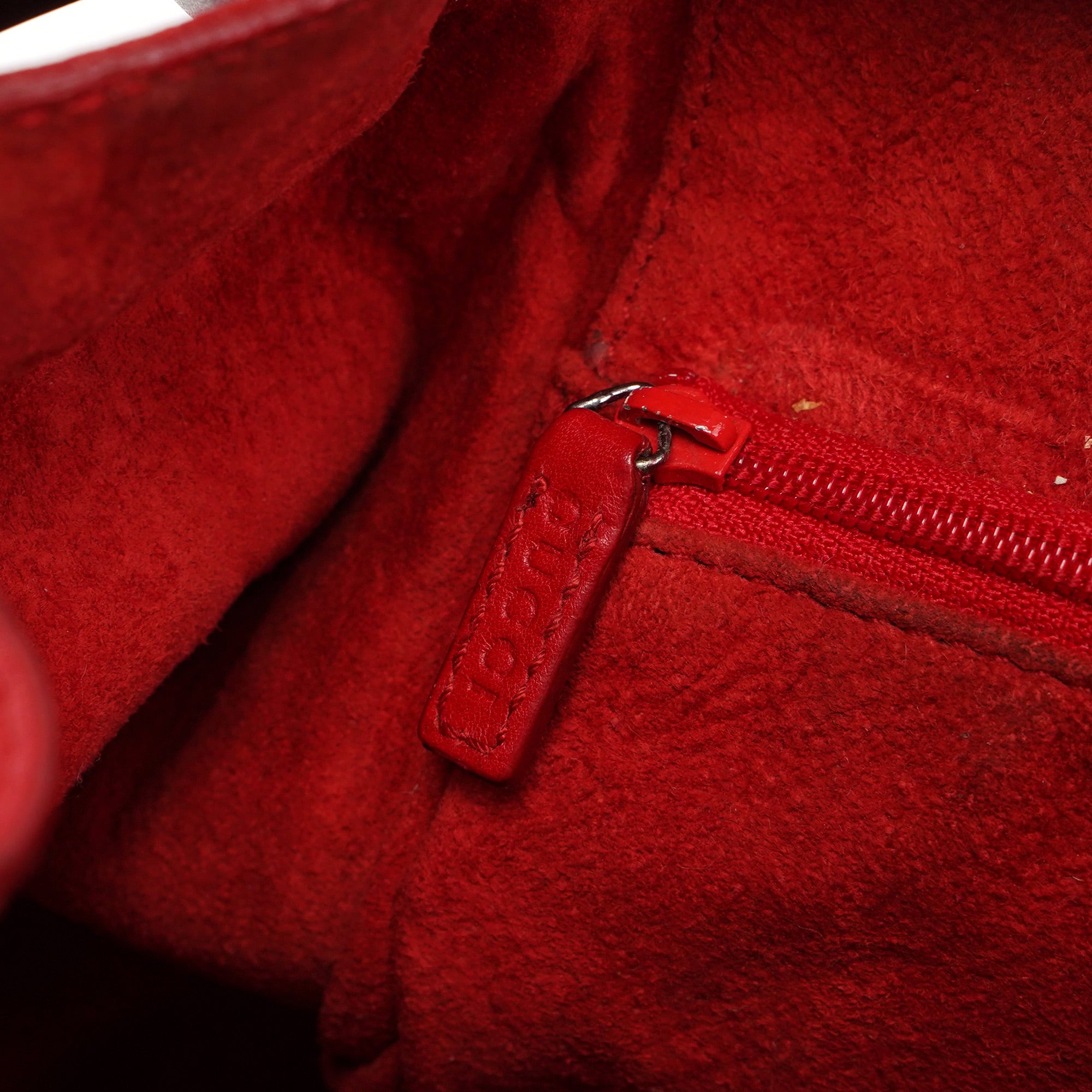 001 3750 Red Calfskin Plastic Ring Bag