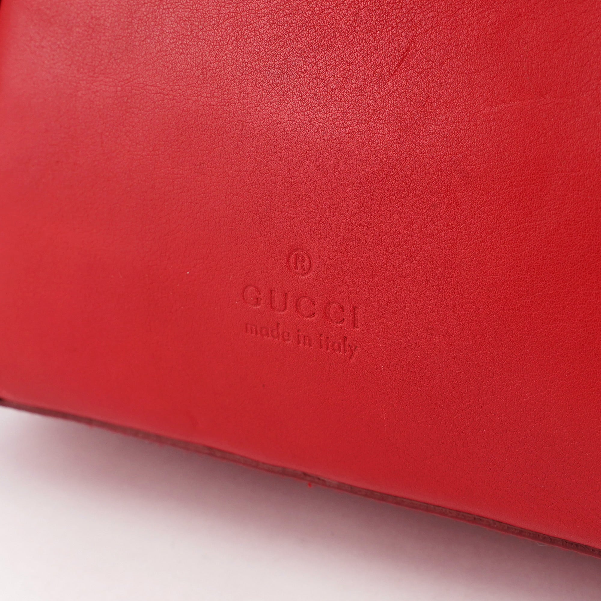 001 3750 Red Calfskin Plastic Ring Bag