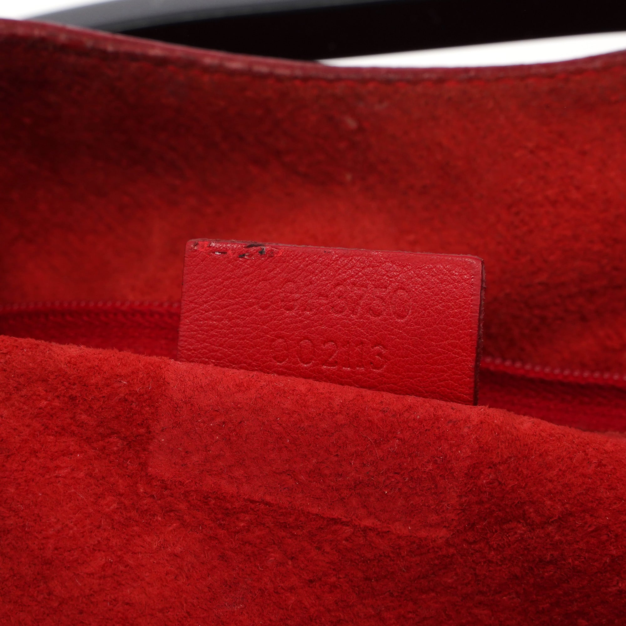 001 3750 Red Calfskin Plastic Ring Bag