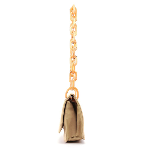 1990's Beige Tessuto Plastic Chain Bag