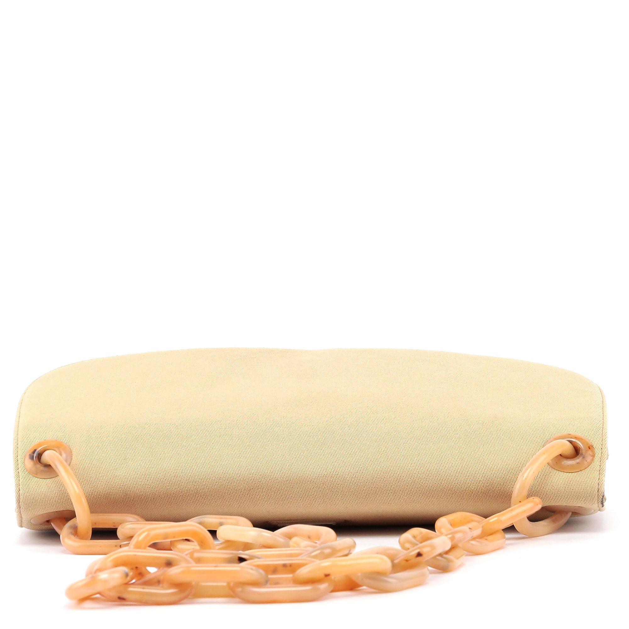 1990's Beige Tessuto Plastic Chain Bag