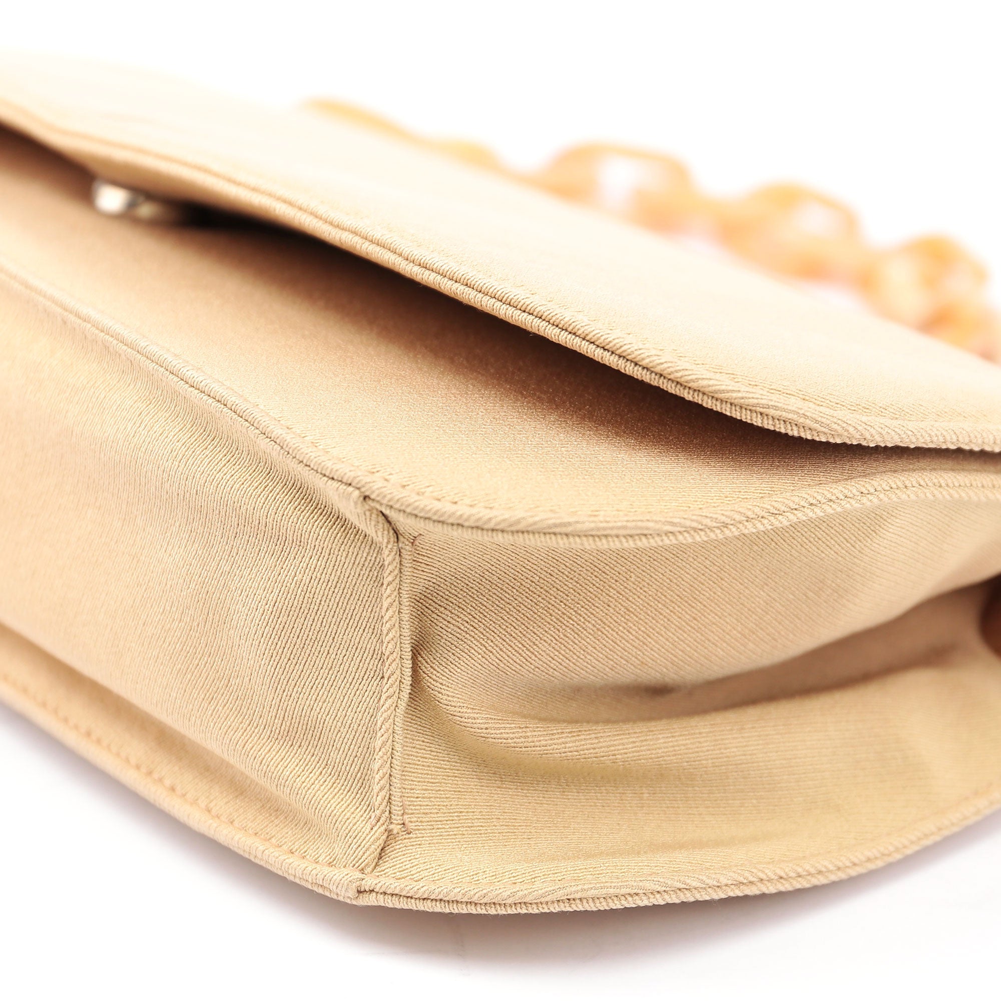 1990's Beige Tessuto Plastic Chain Bag