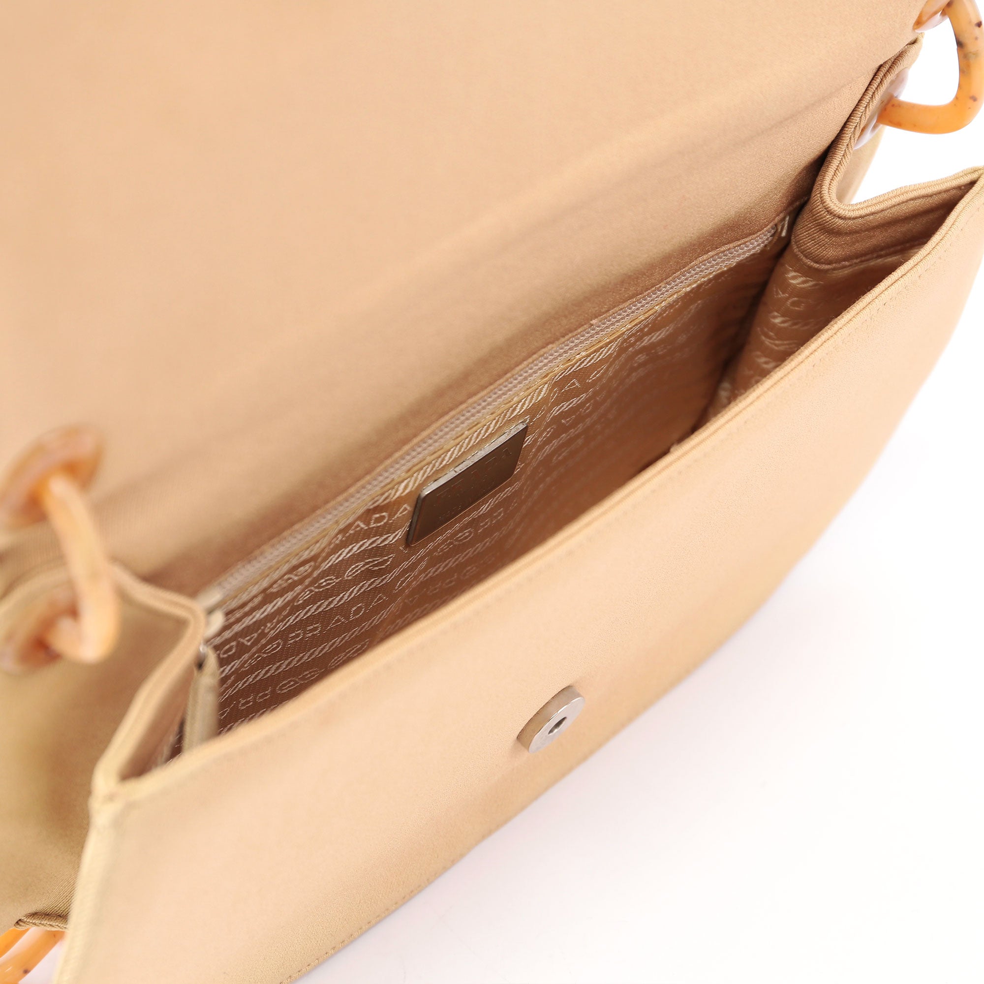 1990's Beige Tessuto Plastic Chain Bag
