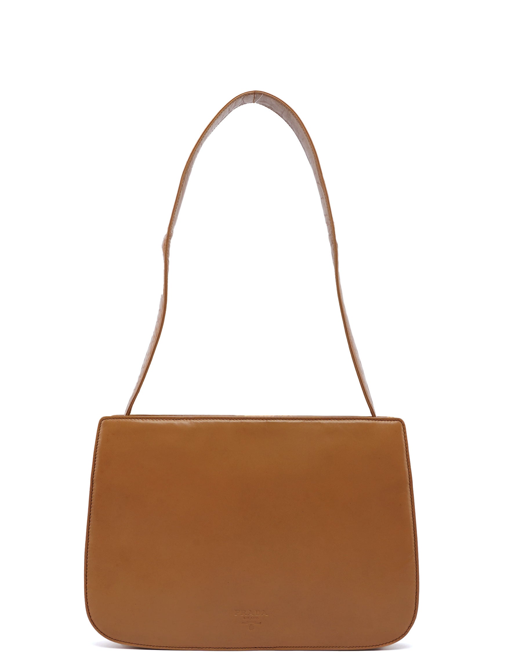 1990's Beige Vitello Shoulder Bag