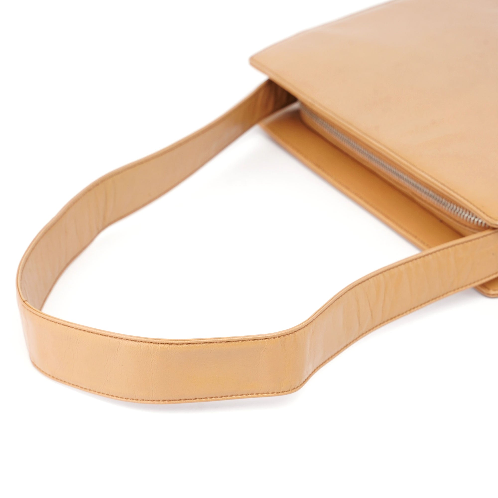 1990's Beige Vitello Shoulder Bag