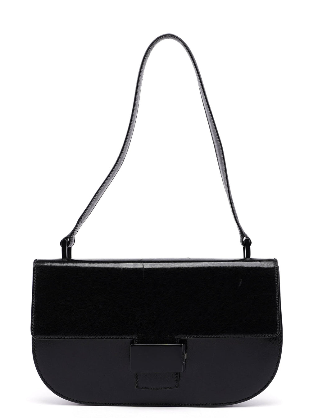 1990's Black Calfskin Shoulder Bag
