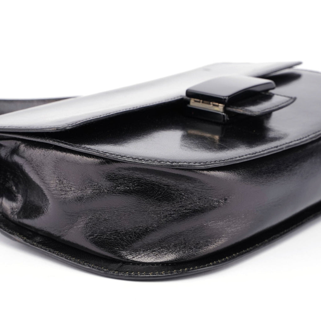 1990's Black Calfskin Shoulder Bag