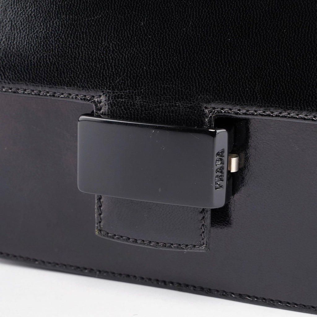 1990's Black Calfskin Shoulder Bag