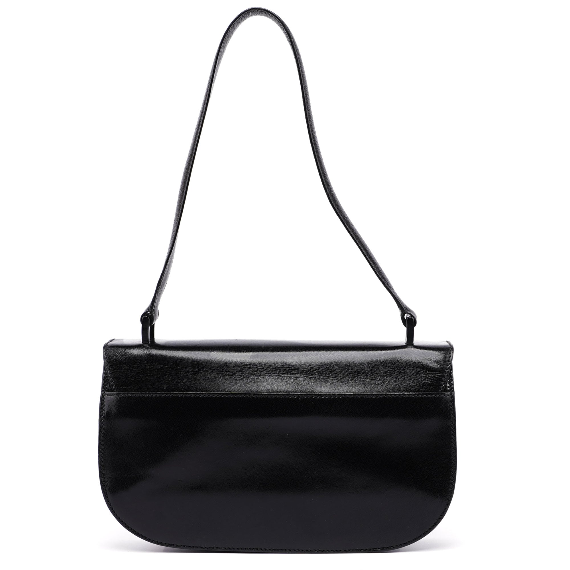 1990's Black Calfskin Shoulder Bag