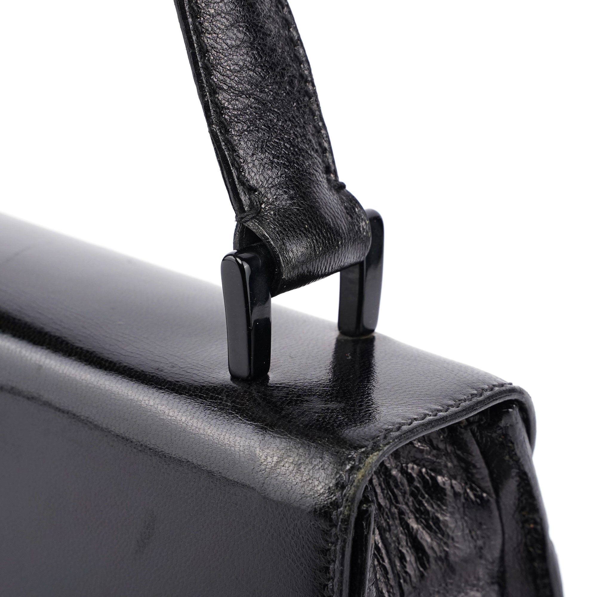1990's Black Calfskin Shoulder Bag